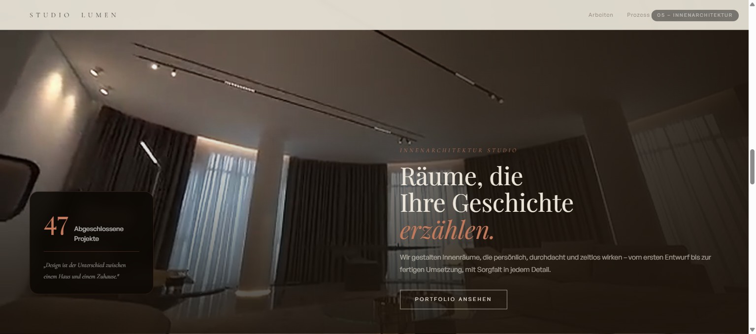 Innenarchitektur Website
