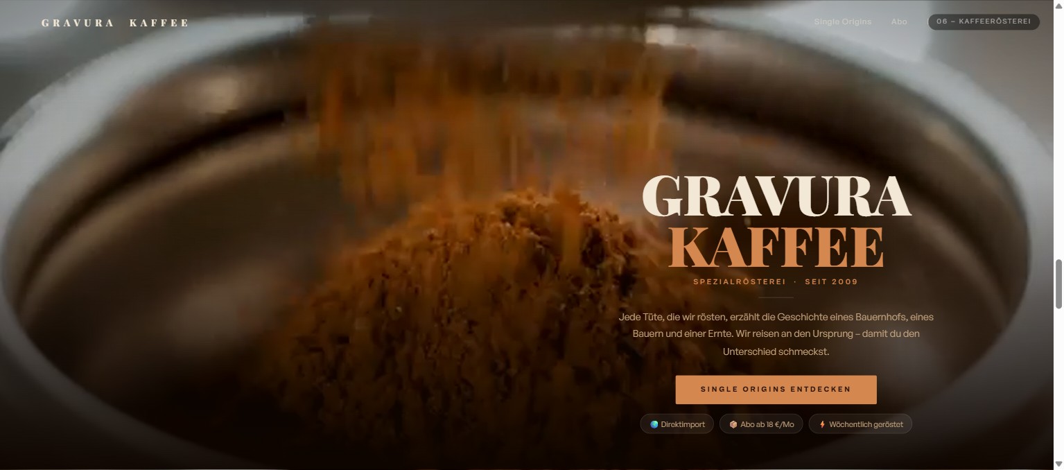 Kaffeerösterei Website