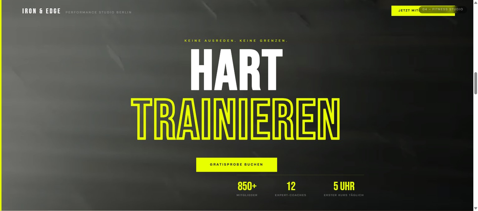 Fitnessstudio Website