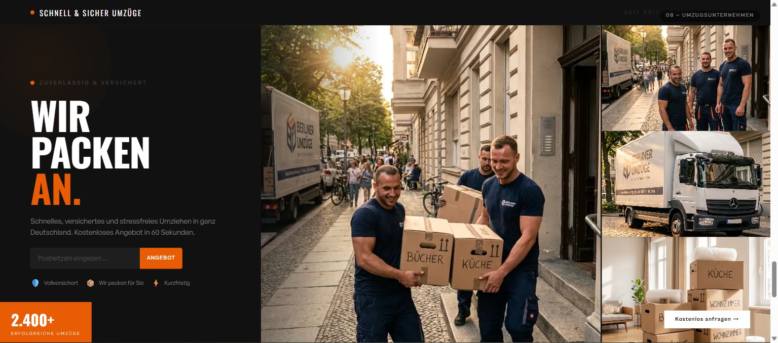 Umzugsunternehmen Website